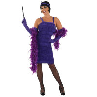 Womens Purple Flapper Girl 20s Costume Dress