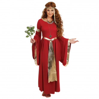 Costume Principessa Medievale Rosso Donna
