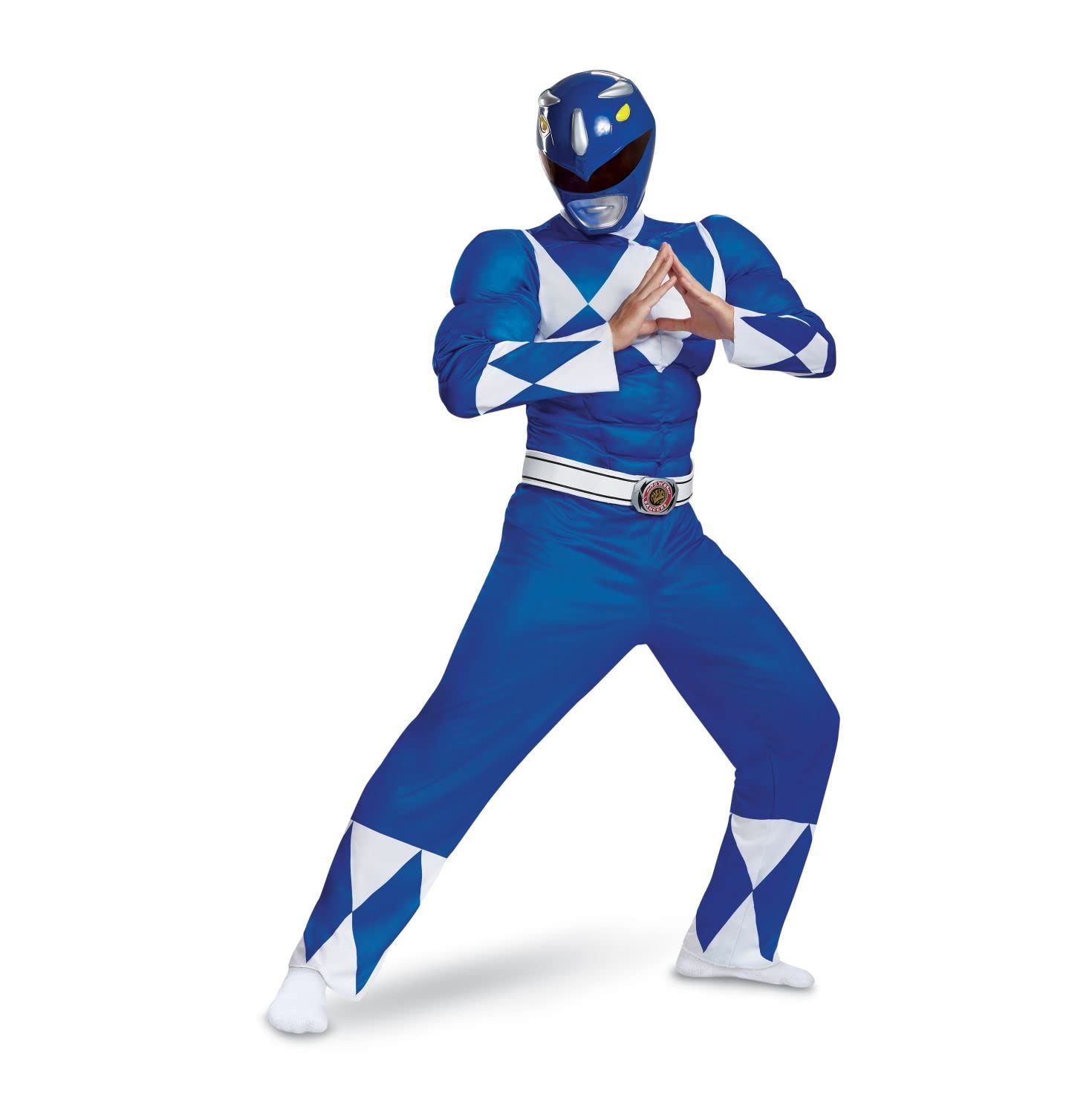 Costume Power Ranger Blu Muscoloso Adulti