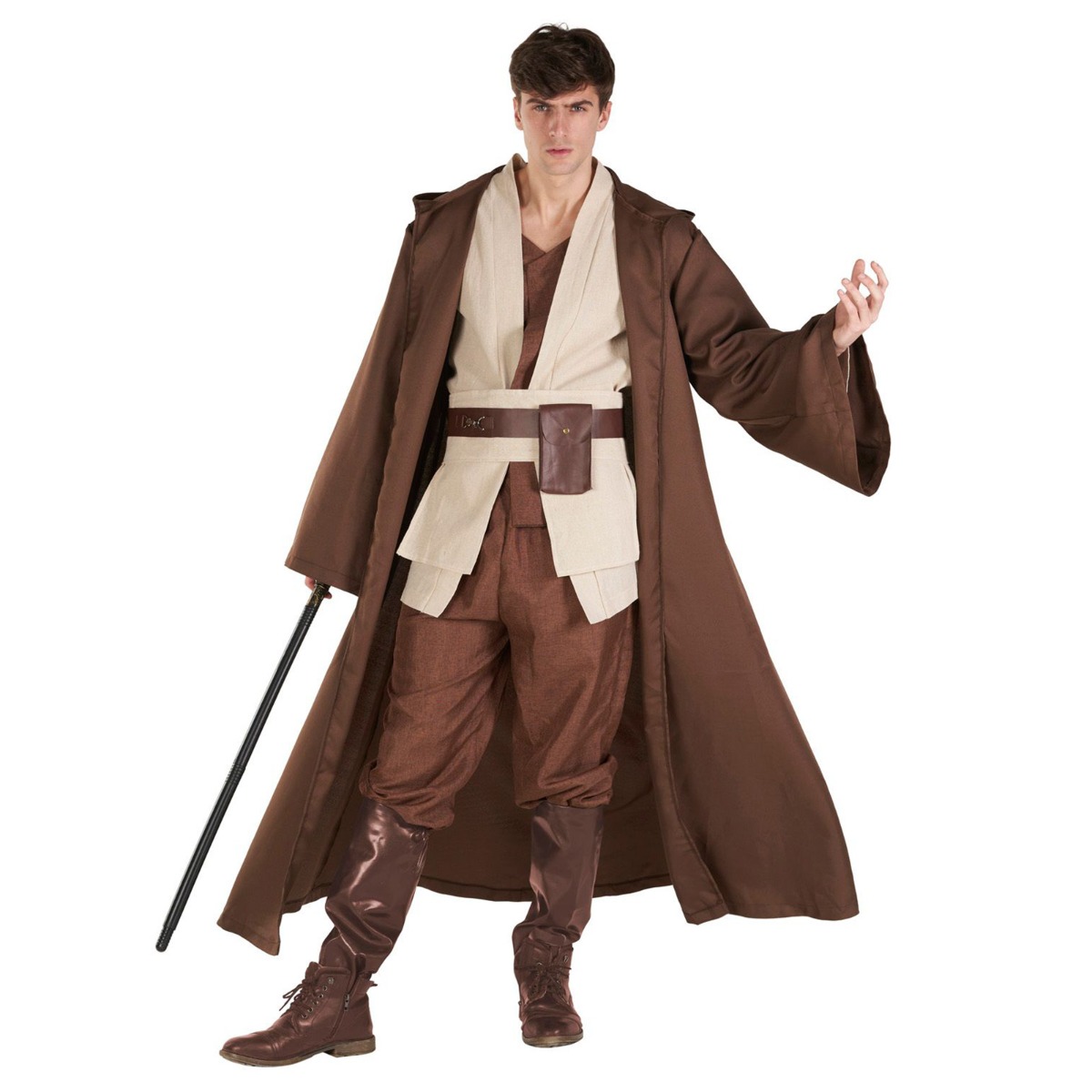 Costume da spadaccino fantasy spaziale da uomo con cappuccio