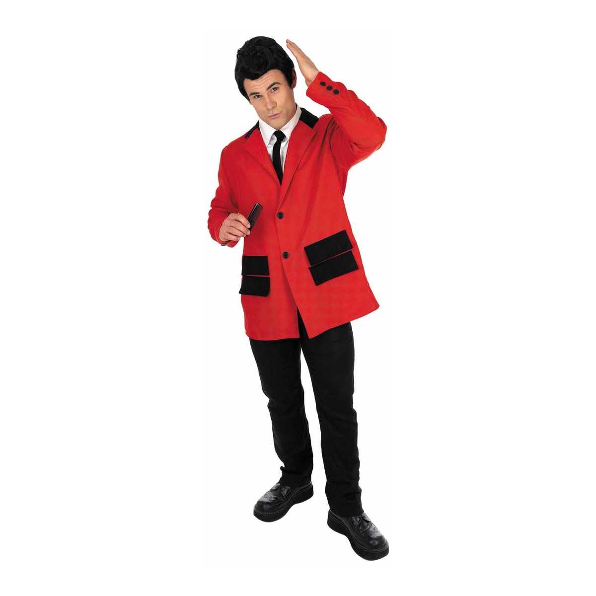 Costume da teddy boy rosso da uomo