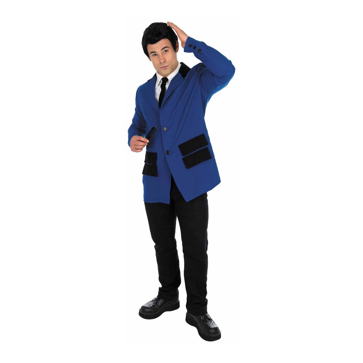 Costume da teddy boy blu da uomo
