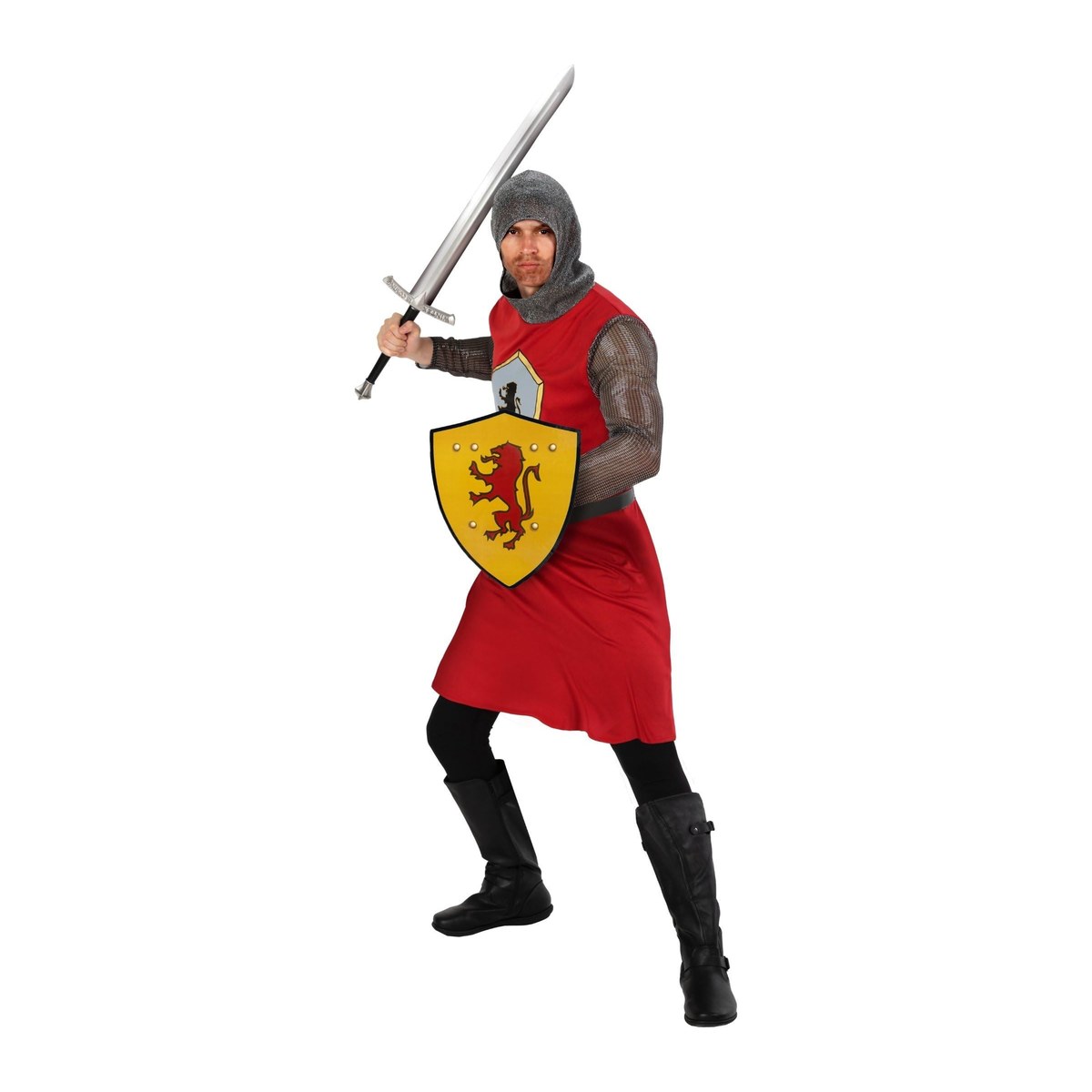 Costume da cavaliere rosso da uomo