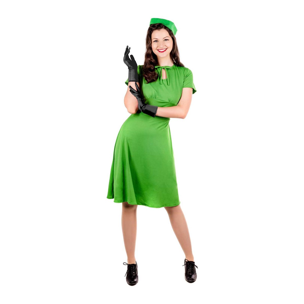 Vestito Anni 40 Verde Donna