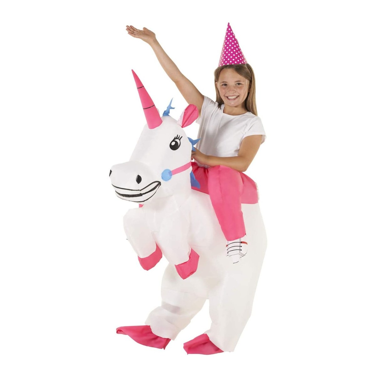 Costume Gonfiabile da Unicorno Cavalcabile per Bambini