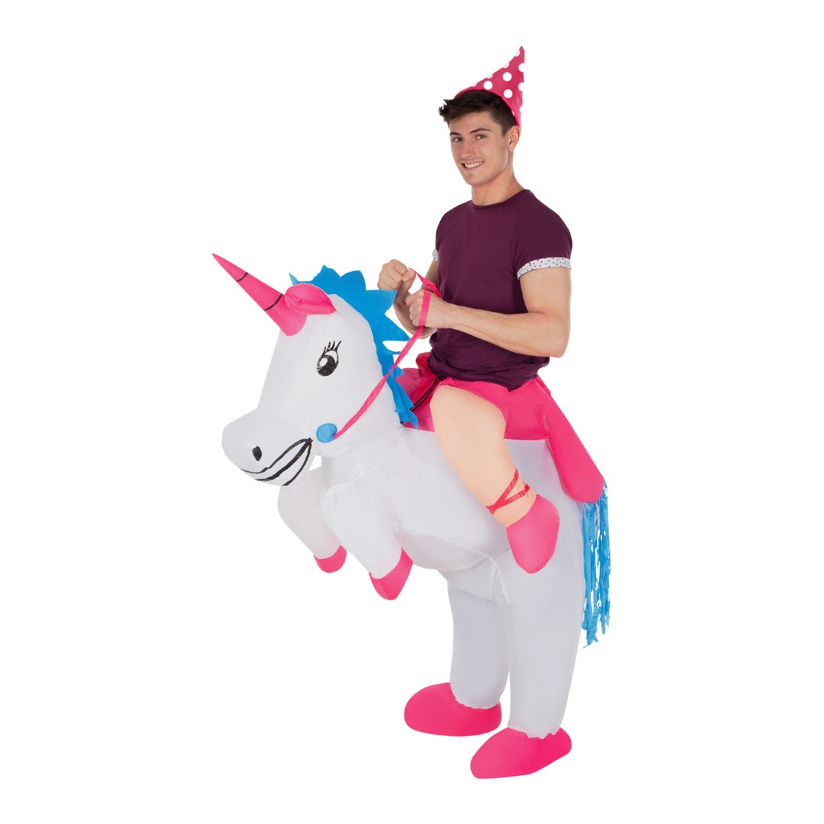 Costume Gonfiabile da Unicorno da Cavalcare
