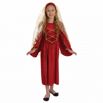 Costume Principessa Medievale Rosso Bambina