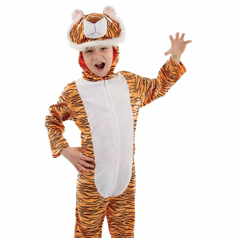 EVRYLON Costume Tigre Bambino Vestito Taglia L - 4-5 anni, Multicolore –