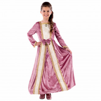 Costume Principessa Medievale Rosa Bambina