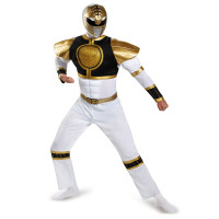 Costume Power Ranger Bianco Muscoloso Adulti