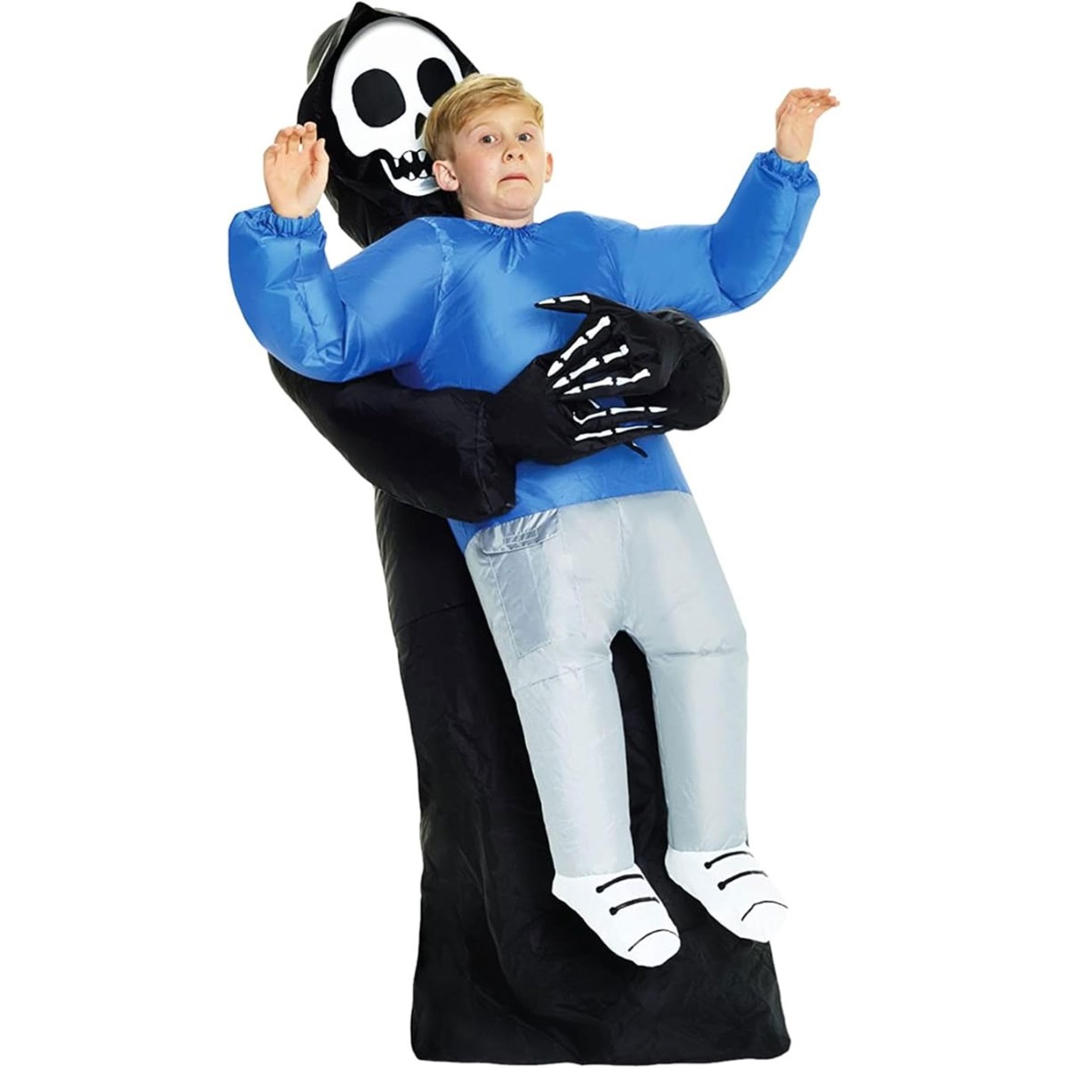 Costume Gonfiabile della Morte per Bambini con Effetto Portato Via