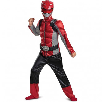 Disguise Red Ranger Beast Morpher Boys Muscle Costume
