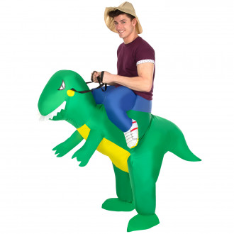 Costume Gonfiabile Dinosauro Cavalcabile Adulto