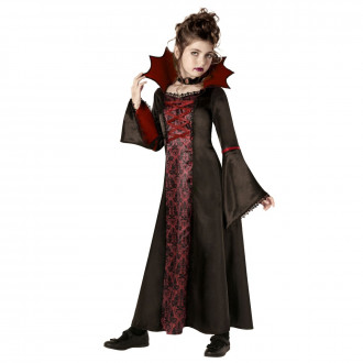Costume da vampiressa dark rosso per bambini