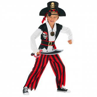 Costume da pirata a righe rosse per bambini