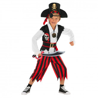 Costume da pirata a righe rosse per bambini