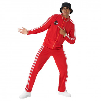 Costume da rapper in tuta rossa per uomo