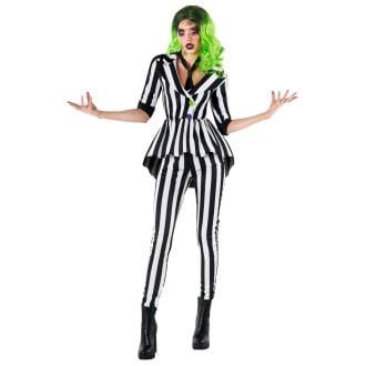 80s Striped Suit Movie Ghost Costume Womens