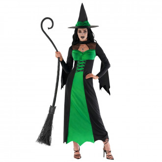 Costume da strega cattiva verde per donna 