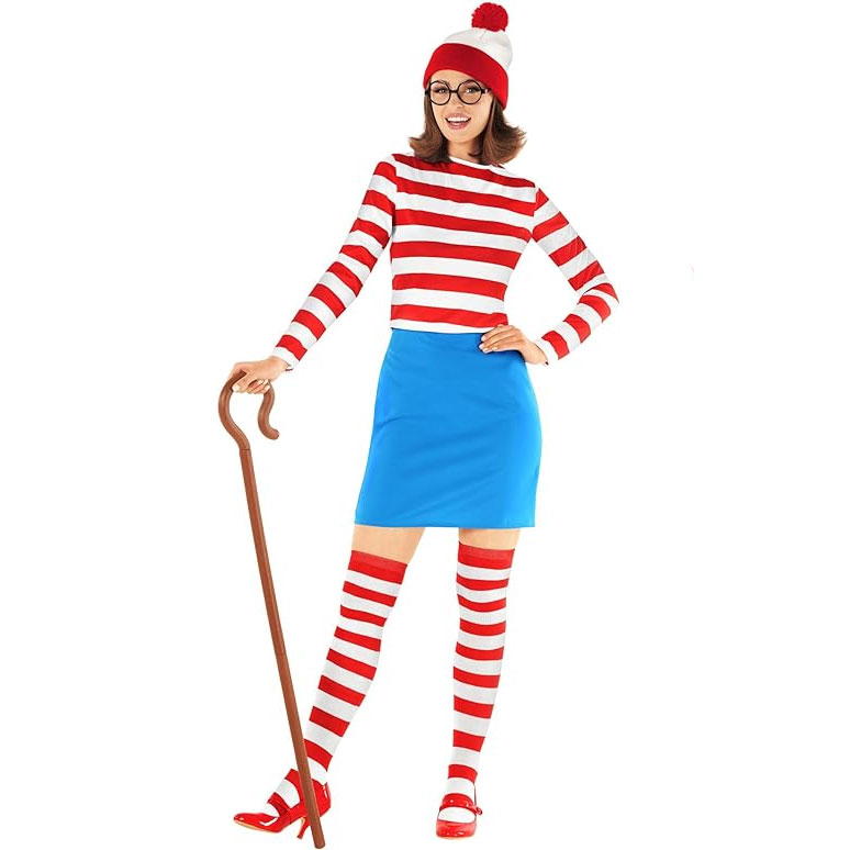 Costume da esploratrice a strisce da donna